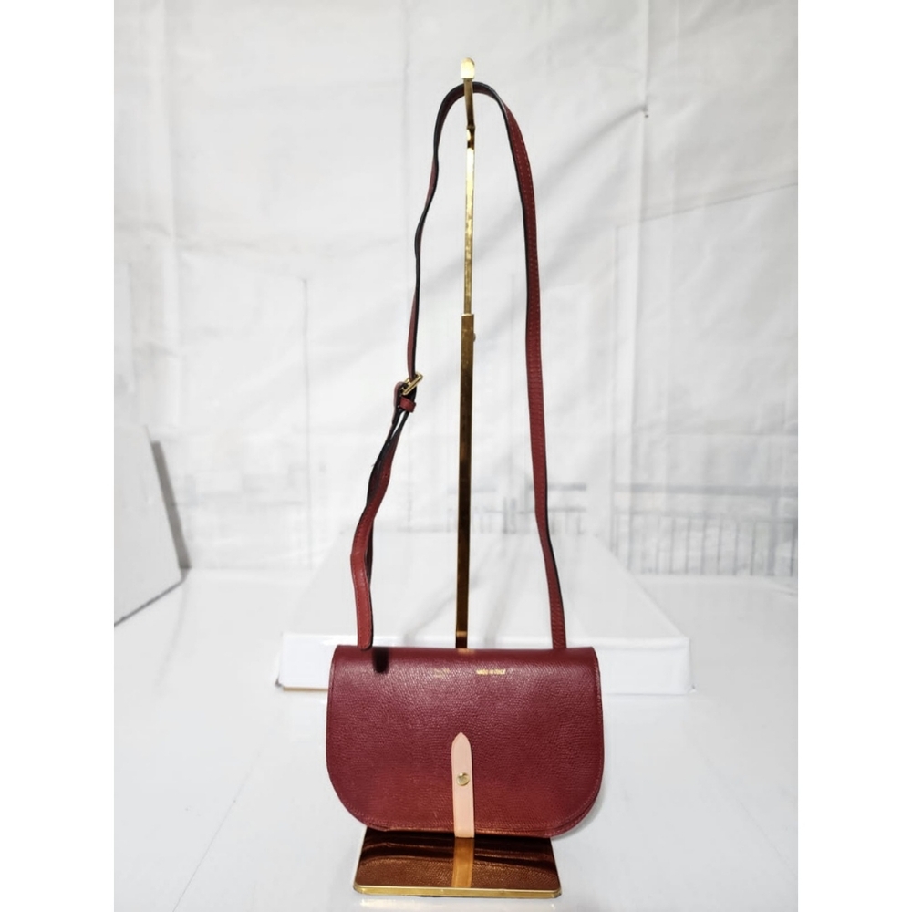 Celine Leather Strap Clutch Wine